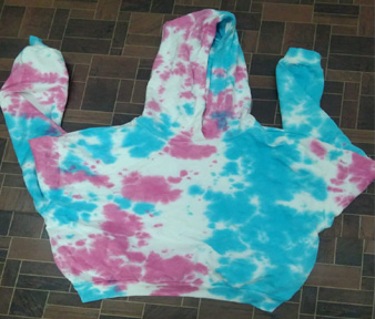 Ladies tie and dye
            hoodies